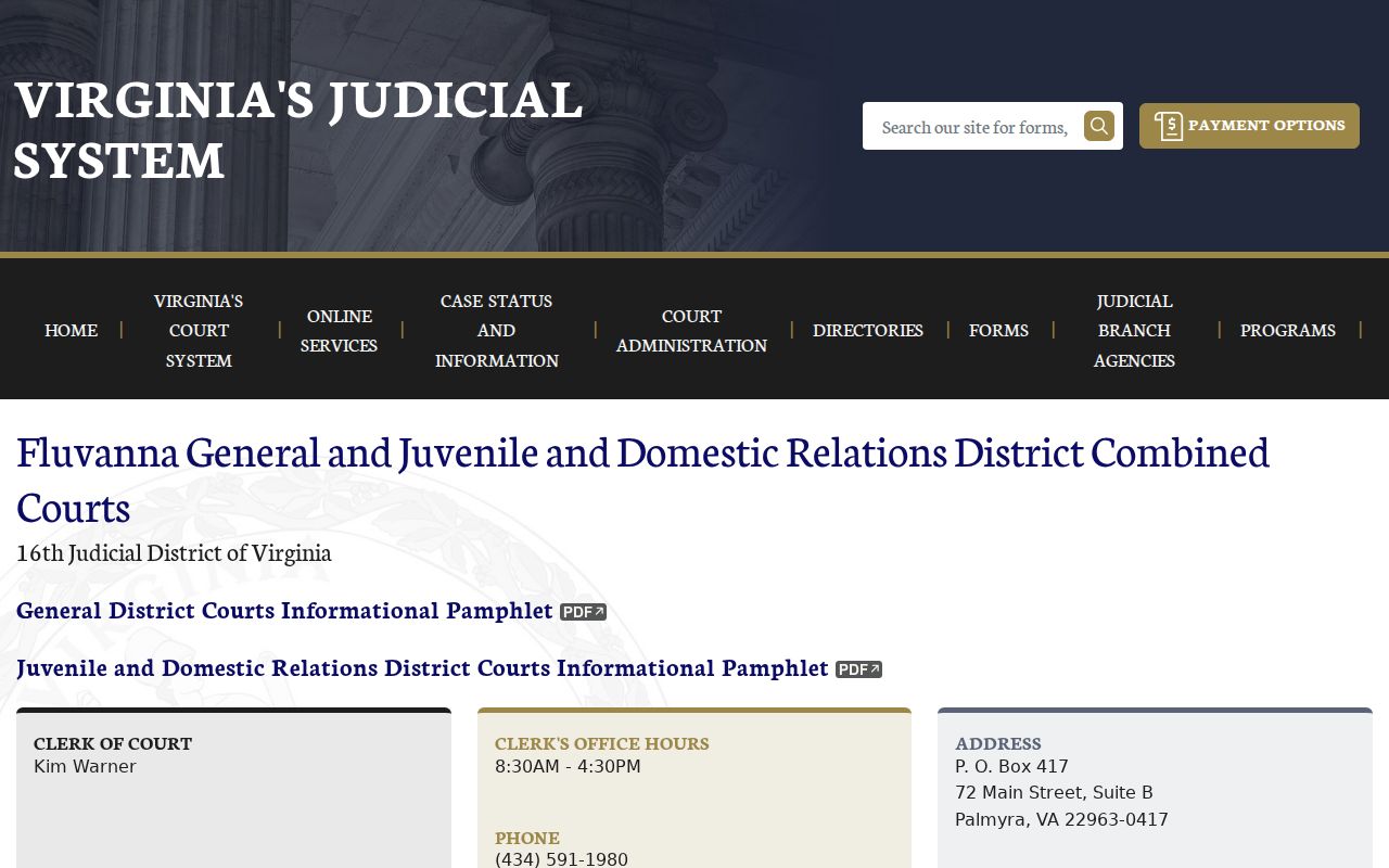 Fluvanna County traffic warrants, General District Court traffic calendar