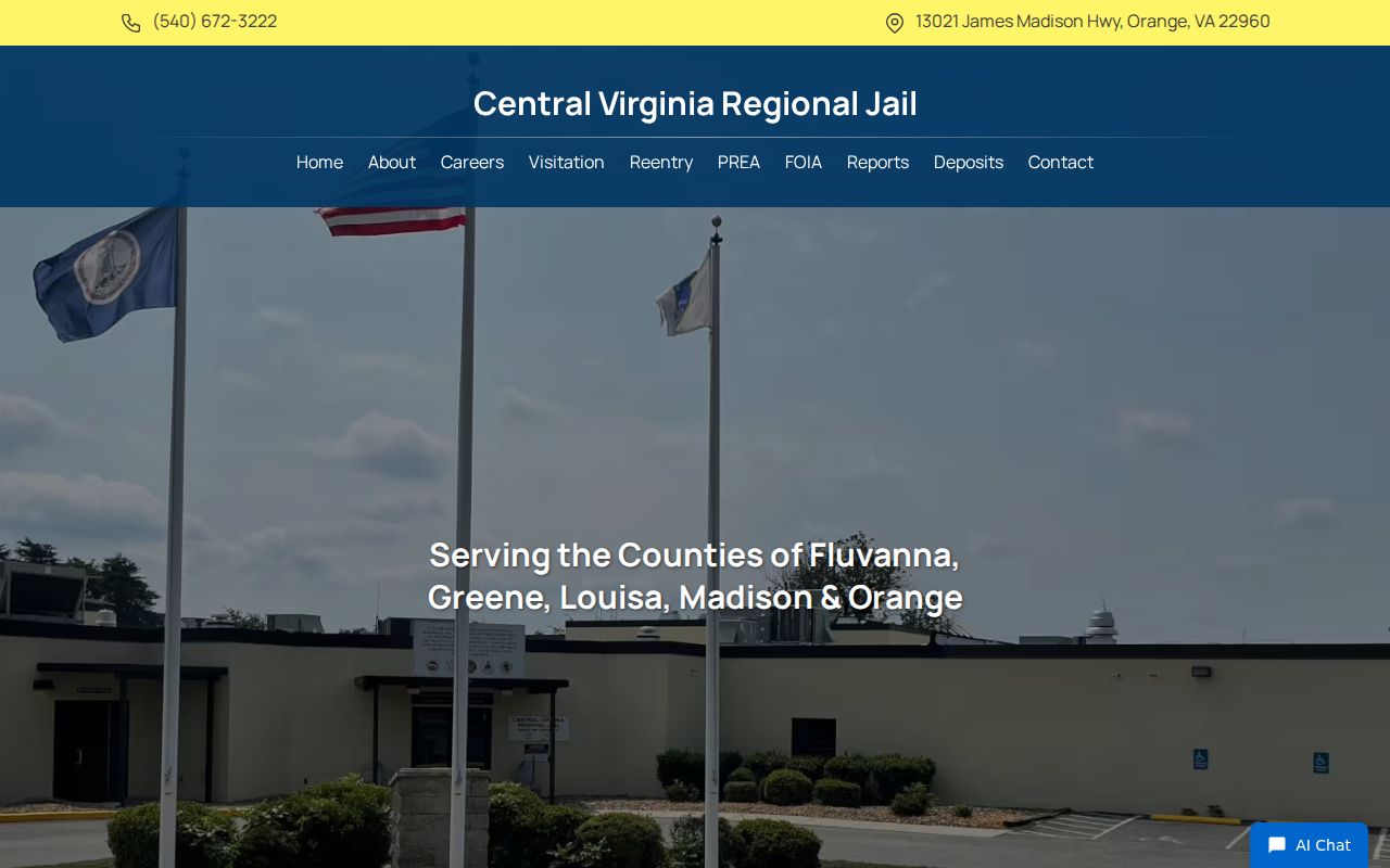 Fluvanna County arrest warrants, regional jail and magistrate location context